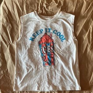Kids Sleeveless Icee Graphic Tee - White